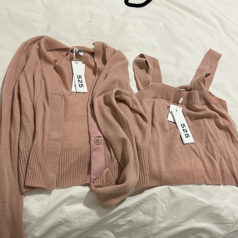 525 American cropped cardigan set size xs